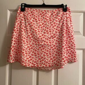 Princess Polly Pink Cheetah Satin Mini Skirt Size 6